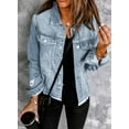 thumbnail image 4 of ORUYROP Sidefeel Women Distressed Washed Long Sleeve Shacket Raw Hem Ripped Jackets, 4 of 7