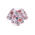 thumbnail image 1 of ZAXARRA Baby Girls Sweatshirts Rompers Halloween Clothes Flower Ghost Print Long Sleeve Infant Jumpsuits Fall Bodysuits, 1 of 7