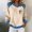 Beige, variant on Endives Women's Blouse Long Sleeve Shirt Sweatshirt Casual Lapel Denim Stitching Pullover Sweatshirt Womens Tops