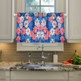 thumbnail image 2 of Yayeee Kitchen Curtains Tier Pair Light Filtering 27"x24" Rod Pocket Short Cafe Window Panel, Pink Flowers Pattern, 2 of 7