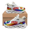 thumbnail image 1 of Zapatillas de baloncesto antideslizantes con cordones y diseño personalizado del orgullo LGBT para mujer, zapatillas populares para exteriores, viajes y fitness., 1 of 6