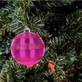 thumbnail image 3 of HBBKVI Shatterproof Plastic Christmas Ball Ornaments Hot Pink, 4 Pcs 3.9in Striped Multicolor Set for Christmas Tree and Holiday Decor, 3 of 5