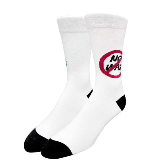 OoohYeah Mens & Womens Novelty Crew Socks, No War Please, Funny Crazy Socks，M/L