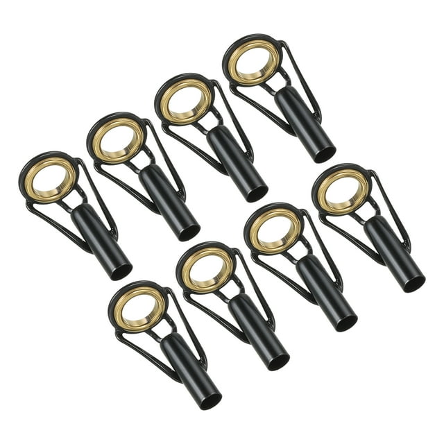 Unique Bargains 4.4mm Stainless Steel Fishing Rod Tip Repair Kit Pole Ring Guide Replacement, Golden 8 Pack
