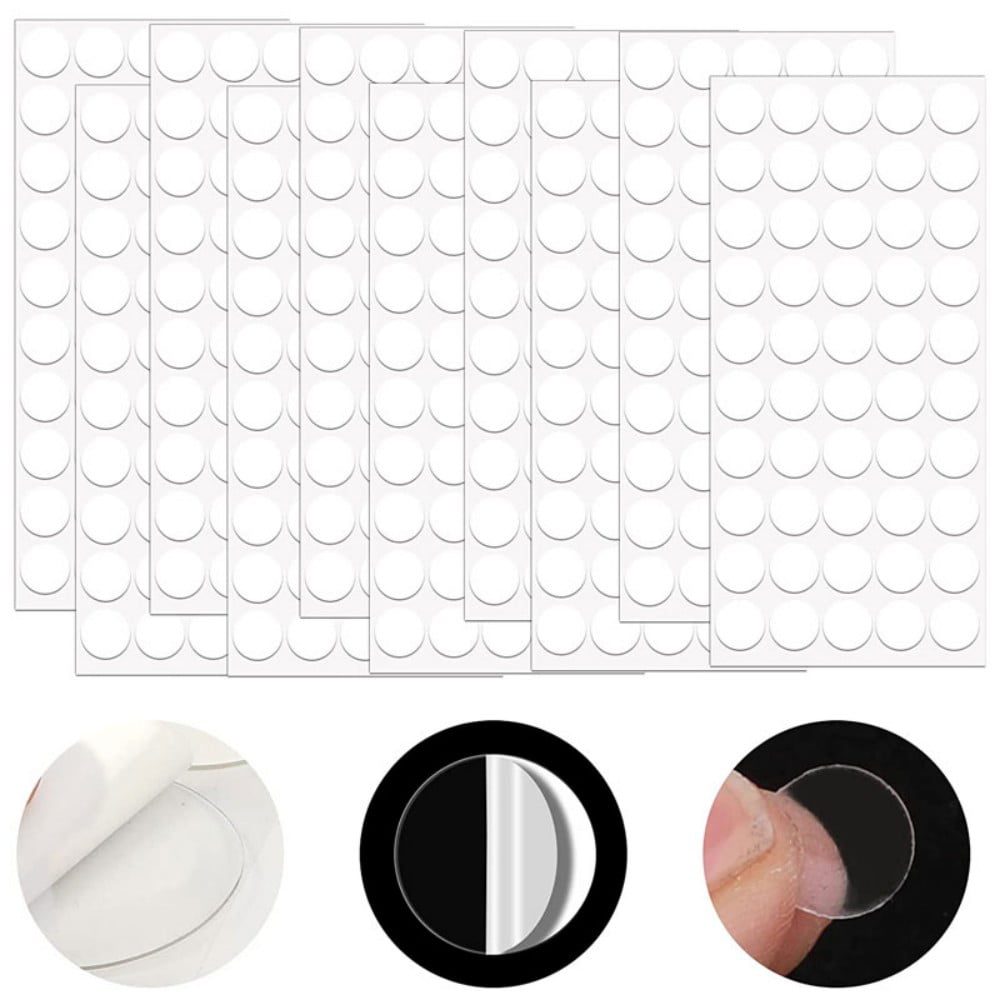 XFasten Clear Sticky Dots, Traceless Round Double-Sided Acrylic Nano Sticky  Adhesive Mounting Dots 1.5 Inch 60 Dots, Museum Putty Clear Removable for  Hanging Pictures Poster