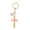 Pink, variant on Gold Foil Stone Cross Keychain, Color Resin Crosses Keyring, Key Ring Accessories Bag Charms