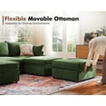 thumbnail image 6 of JULY'S SONG 134.6" Luxury Sectional Sofa Set, Cloud Couch Modular Sectionals for Living Room, Comfy U Shaped Couches and Sofas with Movable Storage Ottoman - Green, 6 of 10