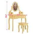 thumbnail image 3 of UBesGoo Kids' Vanity Set with 3 Colors Lighting MDF Makeup Dressing Table with Stool Light Orange, 3 of 16