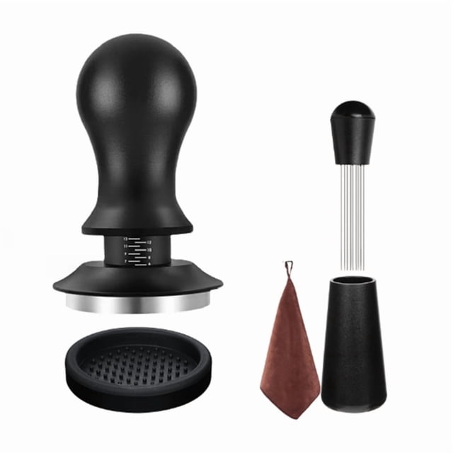 5 PCS Espresso Accessories Coffee Espresso Tamper Set with Espresso Tamper WDT Tool Coffee Stirrer Frothing Pitche 51MM