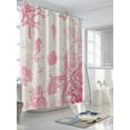 thumbnail image 3 of Fsddascl Pink Coastal Starfish Shower Curtain Set - Extra Long 72" x 96" Washable Bathtub Curtain with 12 Hooks, Nautical Beach Conch Seashhells Waterproof Fabric Stall Shower Curtains for Bathroom, 3 of 6