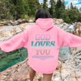 thumbnail image 6 of CAIVO Hoodies For Women Casual Hooded Sweatshirt Letter Print Long Sleeve Pullover Comfortable Loungewear For Everyday Wear Running Tops, 6 of 7