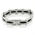 thumbnail image 3 of Oxford Ivy  Mens Stainless Steel and Black Rubber Link Bracelet 8 1/2 inches, 3 of 5