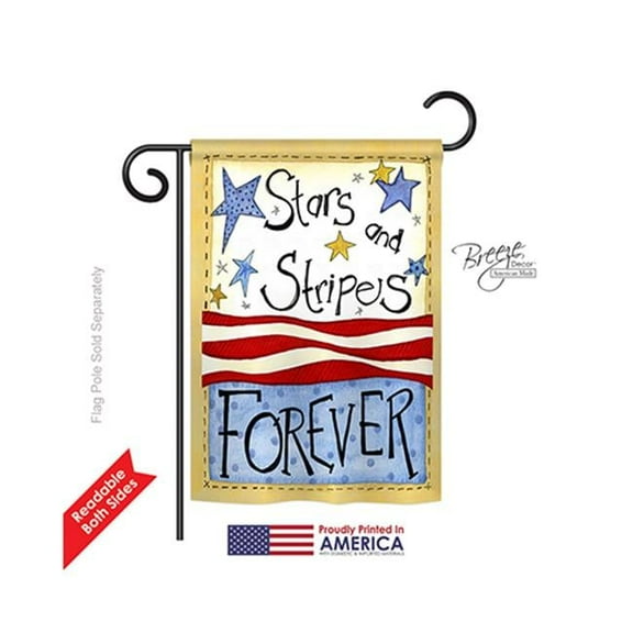 Breeze Decor G161005-BO Stars & Stripes Americana Patriotic Impressions Decorative Vertical 13" x 18.5" Double Sided Garden Flag