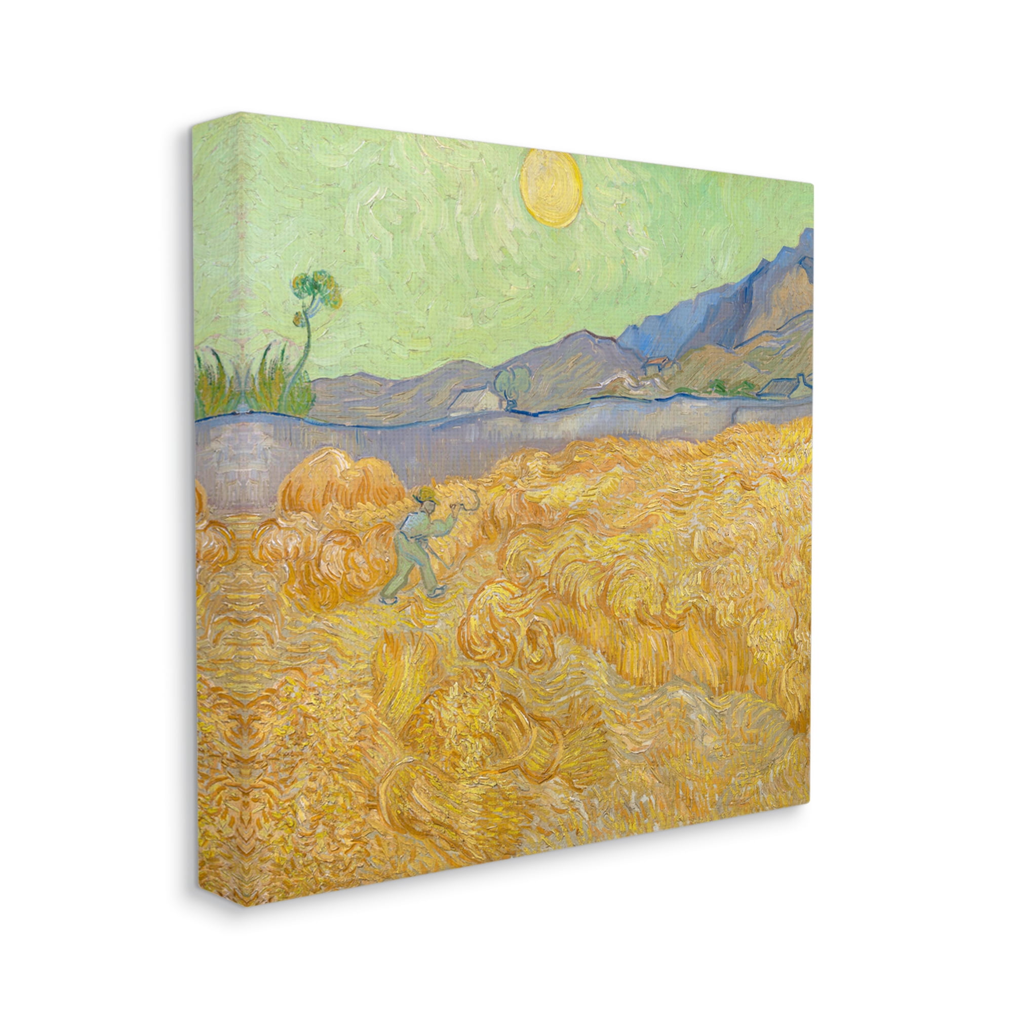 Stupell Industries Wheatefield with a Reaper Vincent van Gogh Classic Painting Painting Gallery Wrapped Canvas Print Wall Art, Design by one1000paintings