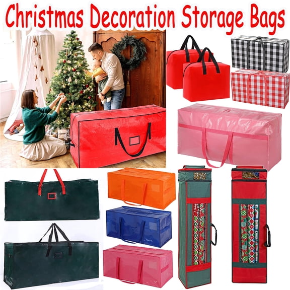 41"x14"x6" Daily Necessities Storage Bag Christmas Decoration Storage Organizer, Large Multifunctional PE Storage Bag Waterproof Protective Fabric Durable Carry Handles Home Organization, HAODEJW