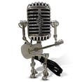 thumbnail image 2 of Microphone Robot Desk Lamp with Guitar Metal Iron Art Desktop Light Home Bedroom Lighting Decor  Red, 2 of 8