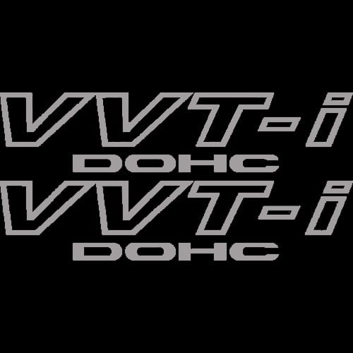 2x Silver Toyota VVTI DOHC Stickers Vinyl Decals VVTI Supra JDM Celica