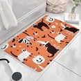 thumbnail image 3 of Halloween with Pumpkin and Bat Motifs Flannel Non Slip Door Rugs,Washable Door Mats Indoor,Decorative Door Mats,Dirt-Resistant and Absorbent Doormat for Entrance,Bedroom,Kitchen,Bathroom,31.5"x17", 3 of 4