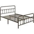 thumbnail image 3 of Yaheetech Classic Iron Platform Bed Frame with High Headboard and Footboard, Queen, Bronze, 3 of 7