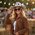 thumbnail image 5 of Sequin Cowboy Hat for Women With Sunglasses, 2 Pieces Set Party Cap Dance Party Cowboy Hat For Birthday Wedding Festival Halloween, 5 of 5