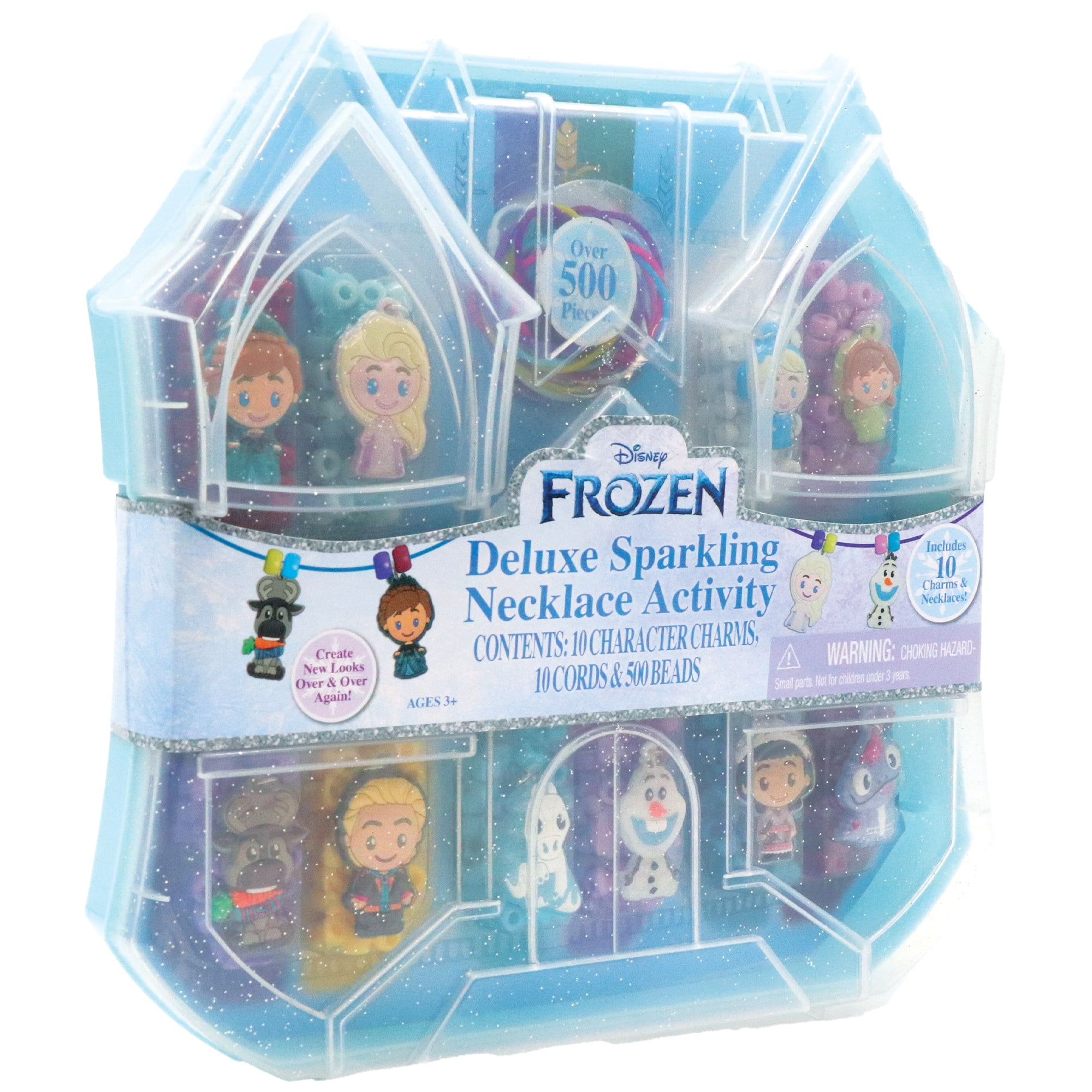 Tara Toy: Deluxe Sparkling Necklace Activity Set - Disney Frozen 2 - 520pc, DIY Jewelry Craft Kit, Create 10 Character Charm & Bead Necklaces, Kids 3+