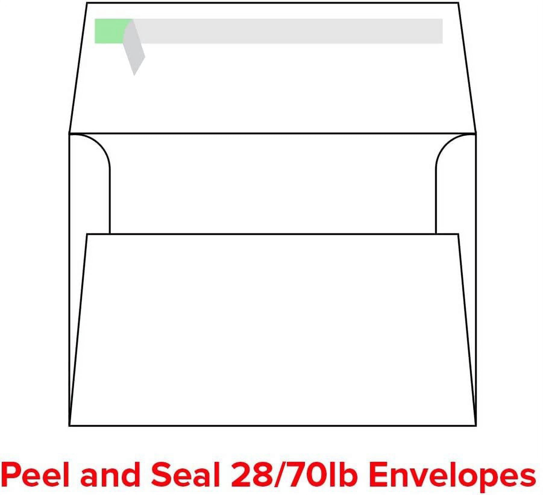 White Self Seal 28lb/70lb A7 Envelopes - Fits 5" x 7" Invitations / Greeting Cards - 100 Envelopes Per Pack