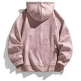 thumbnail image 4 of POROPL Mens Hoodies with Zipper Fashion Long Sleeve Drawstring Sweatshirt with Pockets Loose Sports Plain Sweatshirts, 4 of 6