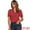 Red, variant on Women's Short Sleeve V Neck Notch Lapel Collar Shirt XS Black