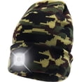 thumbnail image 2 of Gorro de punto ligero y cálido con gorro para seguridad en invierno, gorro con luz LED unisex adecuado para la mayoría de los hombres, mujeres y niños Camuflaje verde Sincero  Hogar, 2 of 5