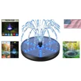 thumbnail image 3 of Solar Bird Bath Fountain with Colorful LED Lights & 8 Spraying Modes for Gardens, 3 of 5