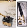 thumbnail image 4 of Vintage Calligraphy Pen Set Exquisite Feather Pen Pen Set Quill And Ink Set Calligraphy Set Gift for Beginners[Black], 4 of 9