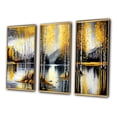 thumbnail image 3 of Designart "Birch Trees by the Lake in Grey and Yellow I" Landscape & Nature Framed Wall Art Set Of 3 - Yellow Tree Birch Frame Gallery Wall Set For Home Decor, 3 of 6