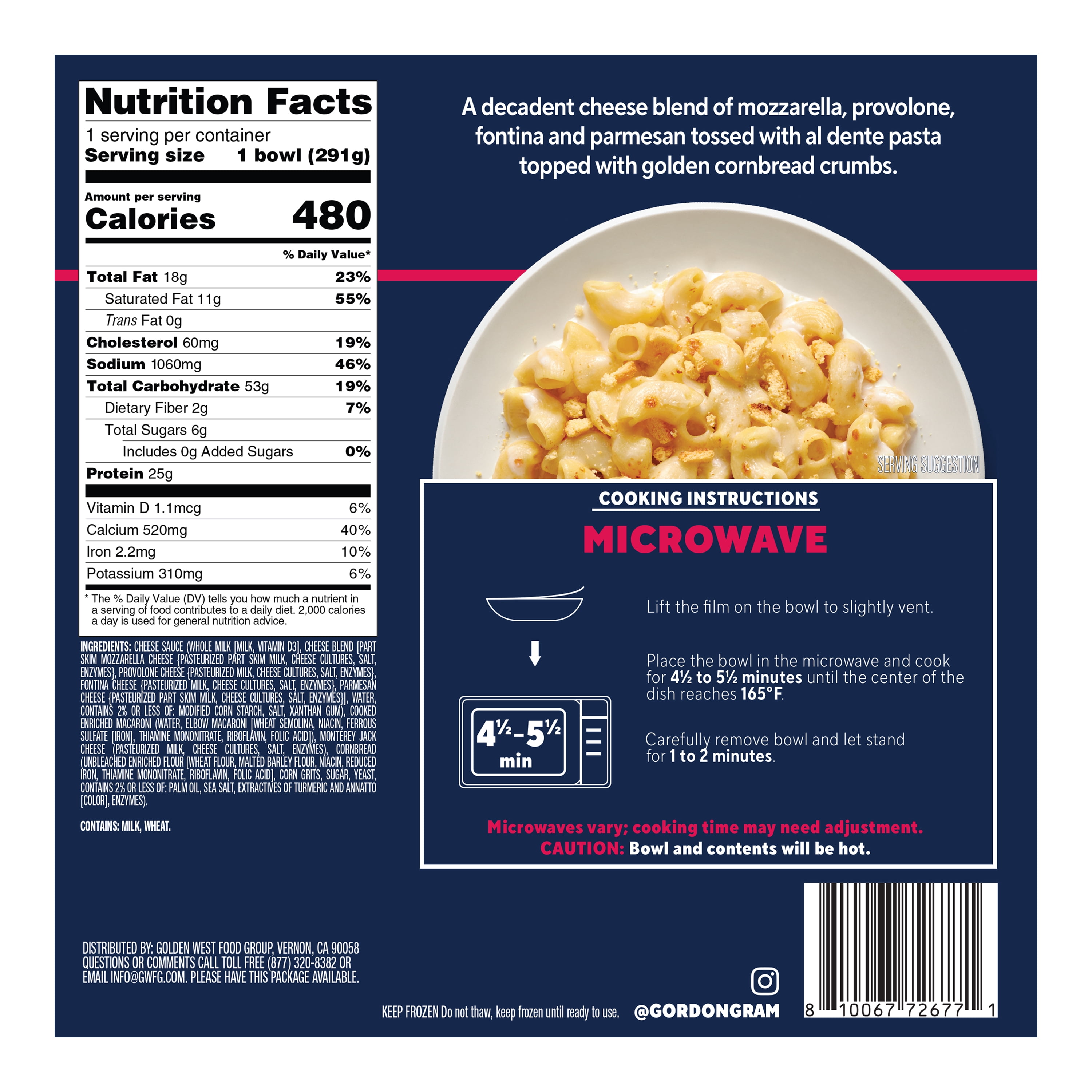 By Chef Ramsay Four Cheese Macaroni, 10.25 oz Bowl (Frozen)