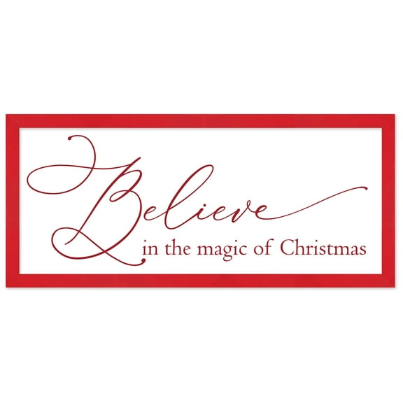 Oversize Believe in the Magic of Christmas 19" x 43.5" Framed Christmas Wall Decor  Sign Poster in