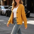 thumbnail image 4 of Tsivenald Cardigan Sweaters for Women Long Sleeve Button Down Chunky Knit Cardigan Sweater Casual Fall Outerwear, (Yellow Size S-XXXL), 4 of 5