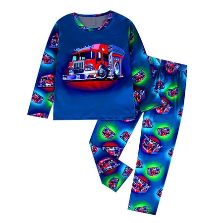 

Toddler Kids Baby Boys And Girls Shirt Personality Cartoon Print Long Sleeve Top Trousers Outfit Set 2 Piece Sizes 4-5 Years