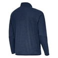 thumbnail image 3 of Men's Antigua Heather Navy Michigan Wolverines Certain Tri-Blend Quarter-Zip Top, 3 of 3