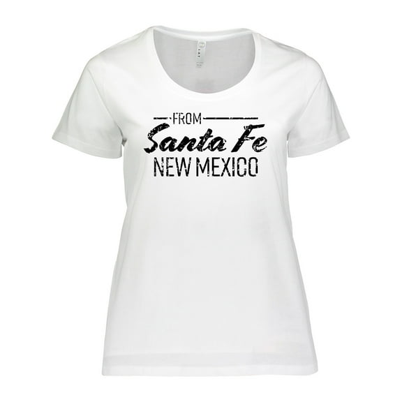 Inktastic From Santa Fe New Mexico in Black Distressed Text Women's Plus Size T-Shirt