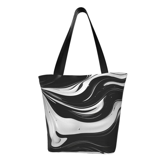 Disketp Abstract Black White Swirls Bolsa de Hombro Casual para Mujer, Bolso Cruzado para Compras, Viajes y Uso Diario