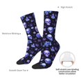 thumbnail image 2 of Yiaed Skull flower leaf purple Print Great elasticity Crew Socks Sports socks for Men and Women, 2 of 5