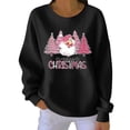 thumbnail image 3 of Yteetum Chandails en Molleton de Noël pour Femmes, Col Rond, Tricot Côtelé, Chandail Sans Capuche, Imprimé Graphique, Manches Longues, 3 of 4