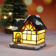 thumbnail image 3 of Estatuas de decoración musical LED de Papá Noel que rebotan iluminan una pequeña casa para Navidad, resina, luz LED blanca cálida para fiestas, bolas de cumpleaños, 3 of 5