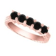 thumbnail image 2 of Aonejewelry 0.75 Ct. Ttw Black Diamond Five Stone Ring In 10K Rose Gold, 2 of 4