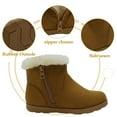 thumbnail image 4 of HOMEHOT Girls Boots Faux Fur Lined Winter Snow Boots for Kids Non-slip Zip Closure Brown Little Kid 13, 4 of 6