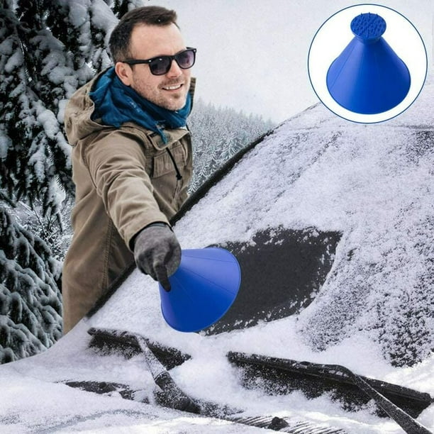 Grattoir à glace pour voiture avec entonnoir rond, grattoir à neige magique  à 360
