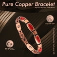 thumbnail image 2 of STONE ROCK - Red Turquoise Copper Bracelets for Women or Men - 99.99% Solid Pure Copper Magnetic Bracelets Adjustable, 2 of 7