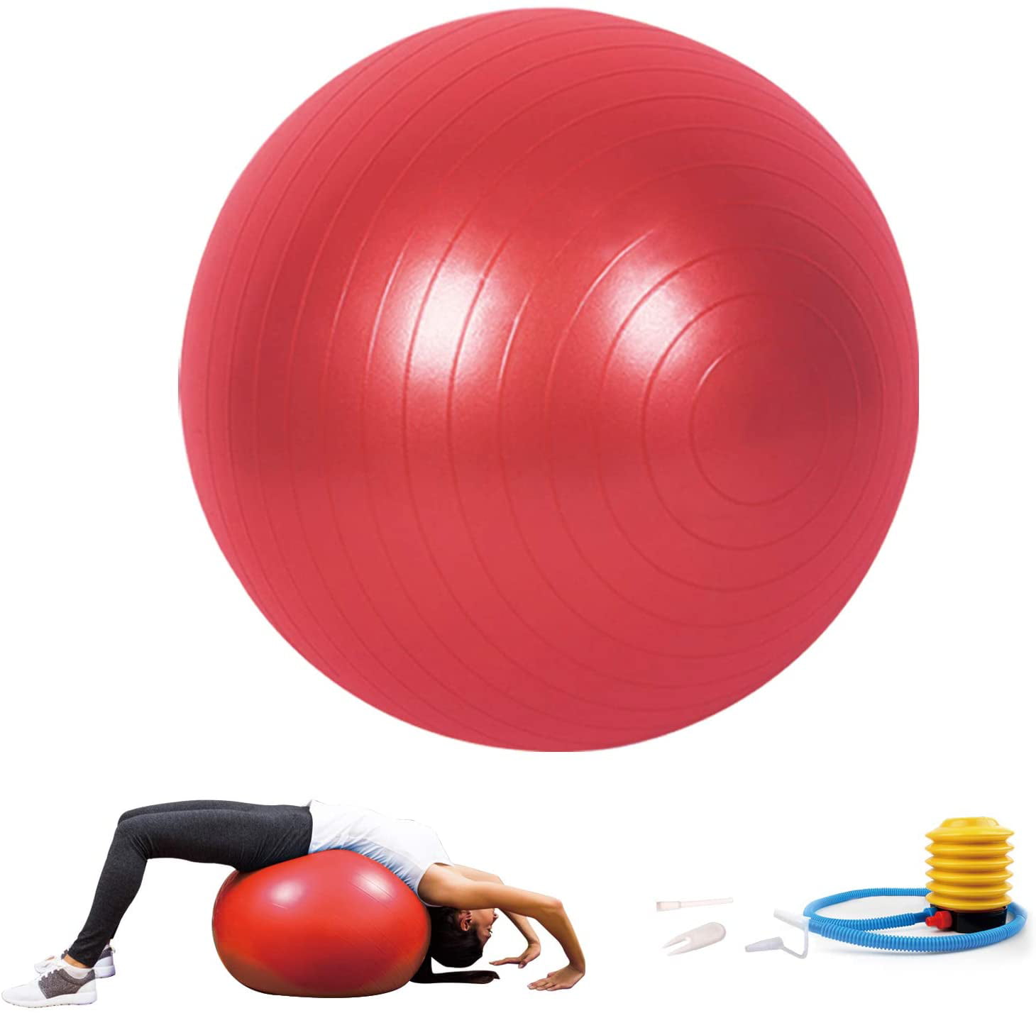 75cm BIGTREE 2020 Upgrade Yoga Ball Exercise Fitness Core Stability Balance Strength Anti-Burst Heavy Duty Prenatal Birthing Yogaball Gray 29.5 