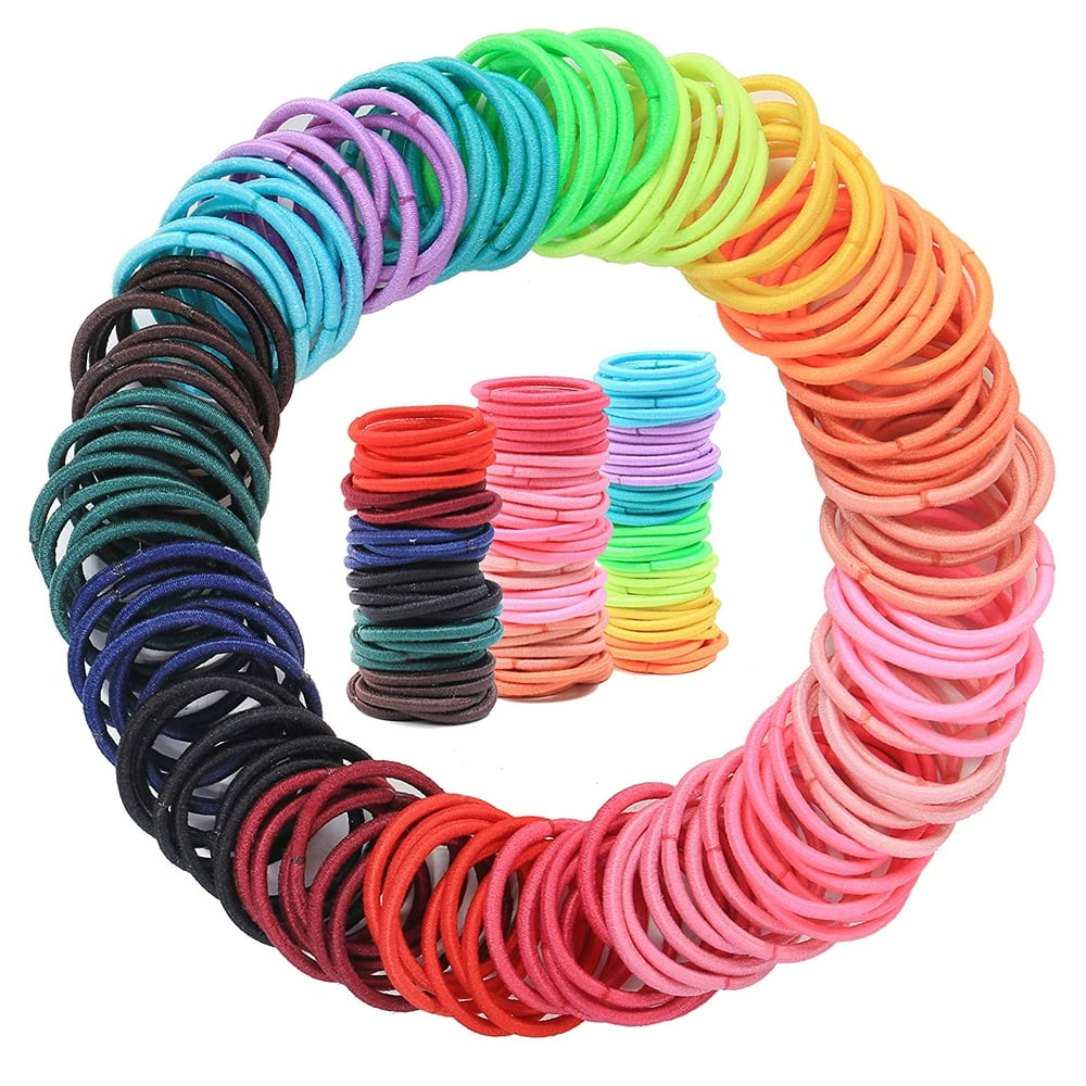 200PCS Baby Toddler Hair Ties, Multicolor Elastic Hair Ties, No Crease