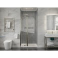 thumbnail image 6 of Romance Series 33.3"W x 72"H Hinged Frameless Shower Door in Brushed Nickel with Tsunami Guard Tempered Glass, 6 of 9