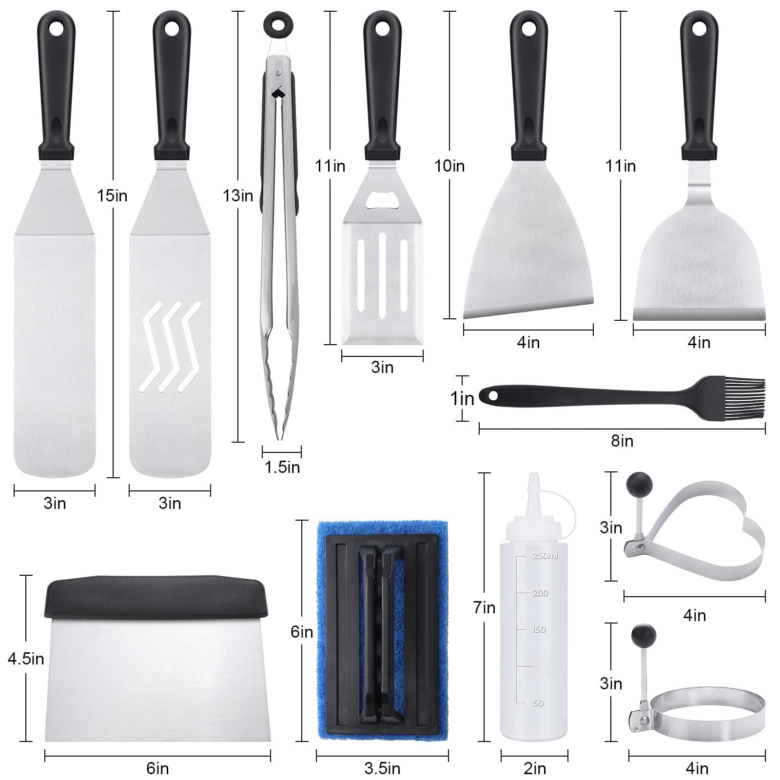 Blackstone Griddle Accessories Kit 16pcs Flat Top Grill Set For And Camp Chef With Spatula Scraper Cleaning &carry Bag Great Outdoor Bbq & Teppanyaki Camping